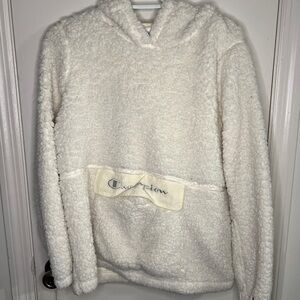 Champion Cream Sherpa Pullover Hoodie size L